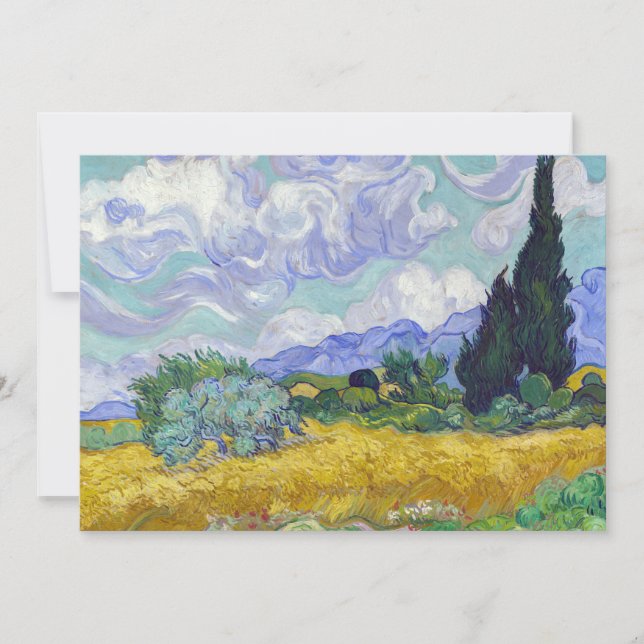 Vincent Van Gogh - Wheat Field with Cypresses Invitation (Front)
