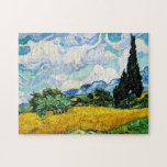 Vincent Van Gogh Wheat Field with Cypresses Jigsaw Puzzle<br><div class="desc">Pretty , Vintage , Beautiful painting Vincent Van Gogh Wheat Field with Cypresses Sticker.This is an old masterpiece from the dutch master painter Vincent Van Gogh. This painting is a part of his wheat field series. This series of natural landscapse paintings were inspired by the view of the Alpilles mountains...</div>