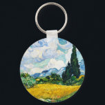 Vincent Van Gogh Wheat Field with Cypresses Key Ring<br><div class="desc">Vincent Van Gogh Wheat Field with Cypresses Vintage Fine Art Keychain</div>