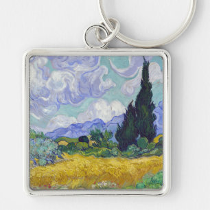Vincent Van Gogh - Wheat Field with Cypresses Key Ring