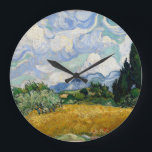 Vincent Van Gogh Wheat Field With Cypresses Large Clock<br><div class="desc">Vincent Van Gogh Wheat Field With Cypresses Fine Art A Wheatfield with Cypresses (occasionally called A Cornfield with Cypresses) is any of three similar 1889 oil paintings by Vincent van Gogh, as part of his wheat field series. All were executed at the Saint-Paul-de-Mausole mental asylum at Saint-Remy near Arles, France,...</div>