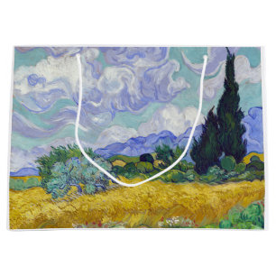 Vincent Van Gogh - Wheat Field with Cypresses Large Gift Bag