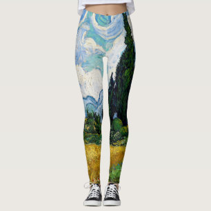 Vincent Van Gogh - Wheat Field with Cypresses Leggings