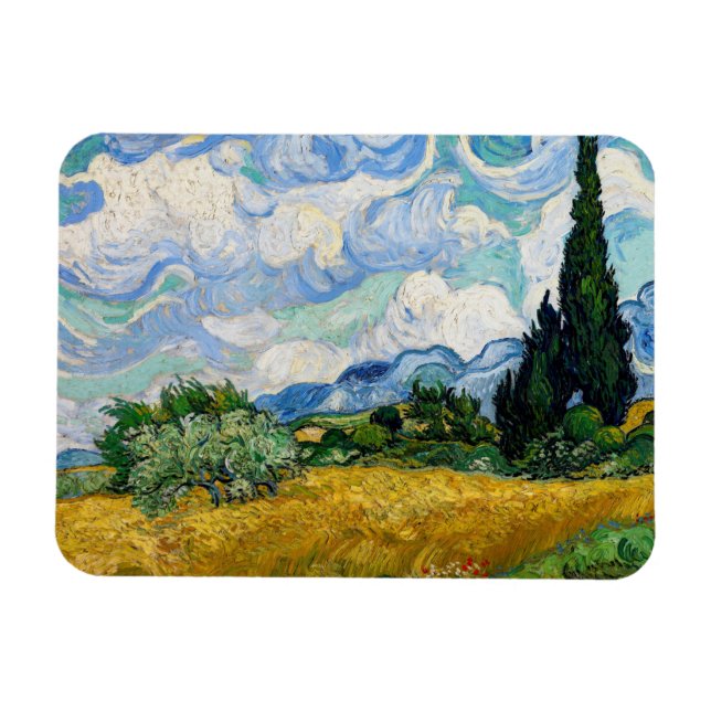Vincent Van Gogh - Wheat Field with Cypresses Magnet (Horizontal)