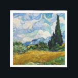 Vincent Van Gogh - Wheat Field with Cypresses Napkin<br><div class="desc">Wheat Field with Cypresses / Champ de ble avec cypres - Vincent Van Gogh,  July 1889</div>