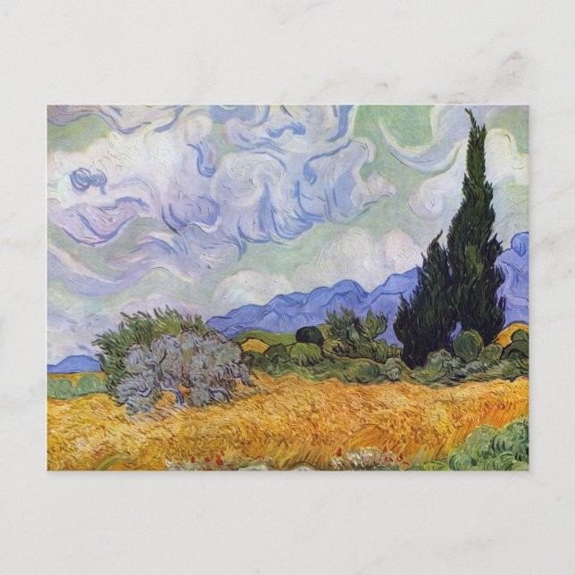 Vincent van Gogh - Wheat Field with Cypresses Postcard (Front)
