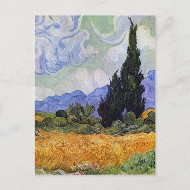 Vincent van Gogh - Wheat Field with Cypresses Postcard (Front)