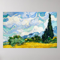 Vincent Van Gogh Wheat Field with Cypresses