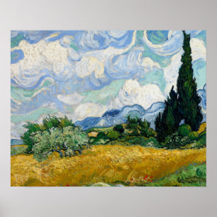 Vincent van Gogh - Wheat Field with Cypresses Poster