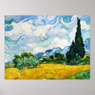Vincent Van Gogh Wheat Field with Cypresses Poster