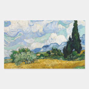 Vincent van Gogh - Wheat Field with Cypresses Rectangular Sticker