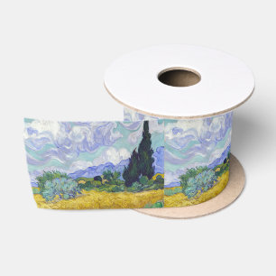 Vincent Van Gogh - Wheat Field with Cypresses Satin Ribbon