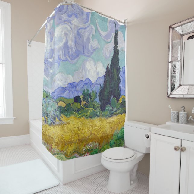 Vincent Van Gogh - Wheat Field with Cypresses Shower Curtain (In Situ)