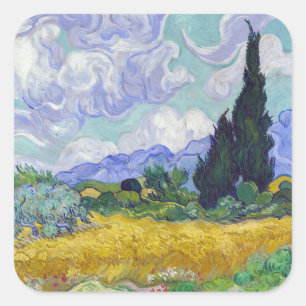 Vincent Van Gogh - Wheat Field with Cypresses Square Sticker