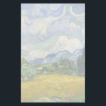 Vincent Van Gogh Wheat Field with Cypresses Stationery<br><div class="desc">Beautiful artwork from 1889 by the famous painter Vincent Van Gogh,  one of my favourite artists from the impressionist period. This impressionism landscape stationary paper features tall green cypresses set against pretty swirling clouds above a wheat field.</div>