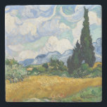 Vincent Van Gogh Wheat Field With Cypresses Stone Coaster<br><div class="desc">Vincent Van Gogh Wheat Field With Cypresses Fine Art A Wheatfield with Cypresses (occasionally called A Cornfield with Cypresses) is any of three similar 1889 oil paintings by Vincent van Gogh, as part of his wheat field series. All were executed at the Saint-Paul-de-Mausole mental asylum at Saint-Remy near Arles, France,...</div>