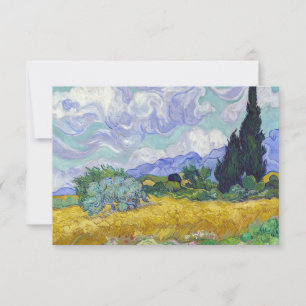 Vincent Van Gogh - Wheat Field with Cypresses Thank You Card