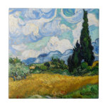 Vincent Van Gogh - Wheat Field with Cypresses Tile<br><div class="desc">Wheat Field with Cypresses / Champ de ble avec cypres - Vincent Van Gogh,  July 1889</div>