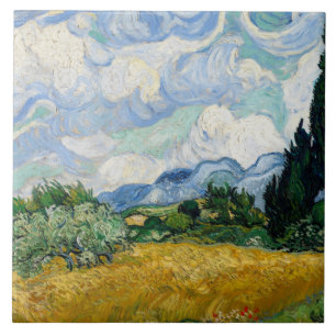 Vincent van Gogh - Wheat Field with Cypresses Tile
