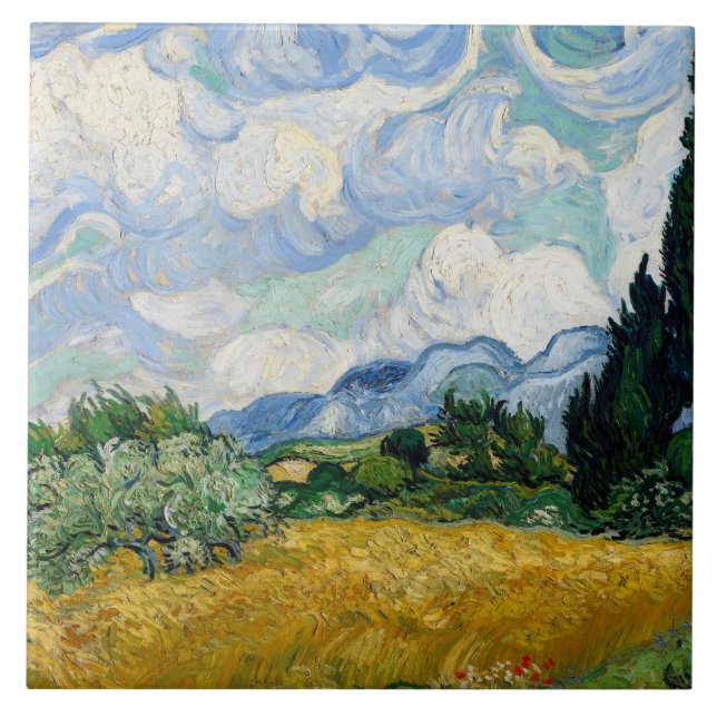 Vincent van Gogh - Wheat Field with Cypresses Tile (Front)