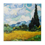 Vincent Van Gogh Wheat Field with Cypresses   Tile<br><div class="desc">Pretty , Vintage , Beautiful painting Vincent Van Gogh Wheat Field with Cypresses.This is an old masterpiece from the dutch master painter Vincent Van Gogh. This painting is a part of his wheat field series. This series of natural landscapse paintings were inspired by the view of the Alpilles mountains .This...</div>