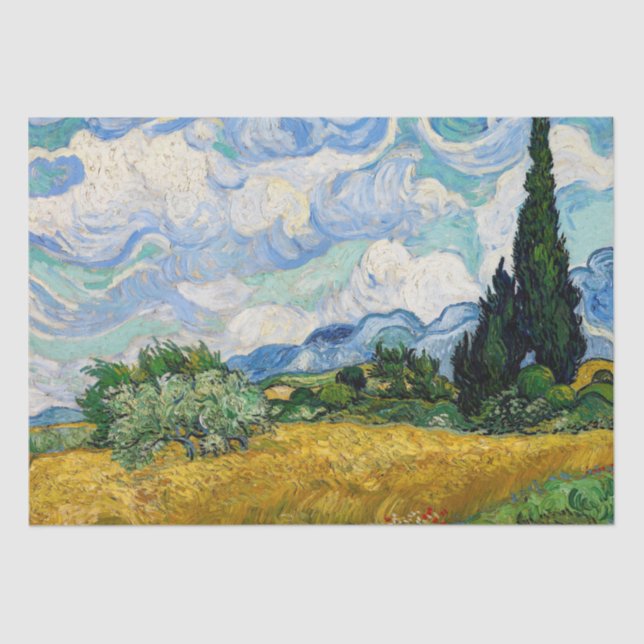 Vincent Van Gogh - Wheat Field with Cypresses Tissue Paper (Front)