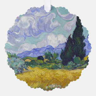 Vincent Van Gogh - Wheat Field with Cypresses Tree Decoration Card