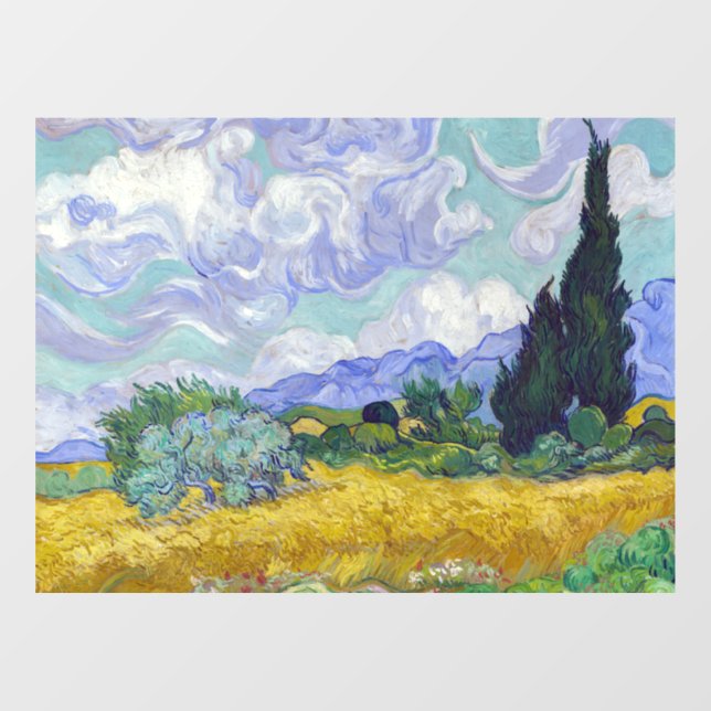 Vincent Van Gogh - Wheat Field with Cypresses Window Cling (Sheet)