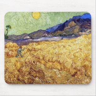 Vincent Van Gogh - Wheat Field With Reaper & Sun Mouse Mat
