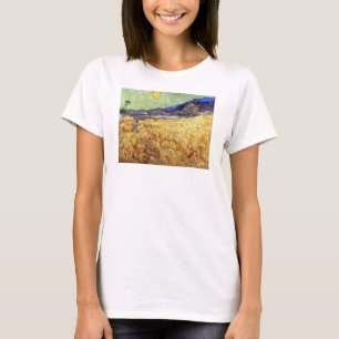 Vincent Van Gogh - Wheat Field With Reaper & Sun T-Shirt