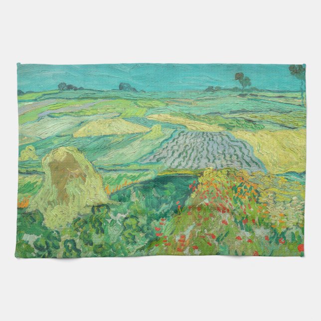 Vincent van Gogh - Wheat Fields near Auvers Tea Towel (Horizontal)