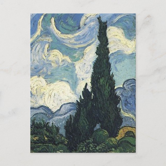 Vincent van Gogh Wheat Fields With Cypresses Postcard (Front)