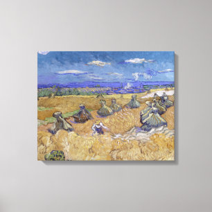 Vincent van Gogh - Wheat Stacks with Reaper Canvas Print