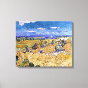 Vincent van Gogh - Wheat Stacks with Reapers Canvas Print