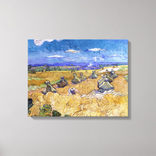 Vincent van Gogh - Wheat Stacks with Reapers Canvas Print
