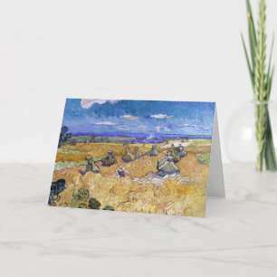 Vincent van Gogh - Wheat Stacks with Reapers Card