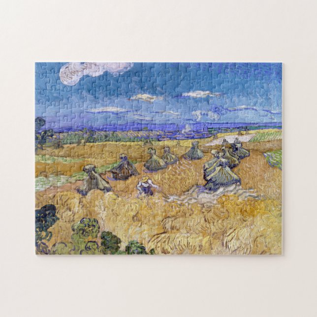 Vincent van Gogh - Wheat Stacks with Reapers Jigsaw Puzzle (Horizontal)