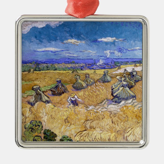 Vincent van Gogh - Wheat Stacks with Reapers Metal Tree Decoration (Front)