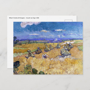 Vincent van Gogh - Wheat Stacks with Reapers Postcard