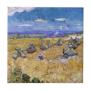 Vincent van Gogh - Wheat Stacks with Reapers Tile