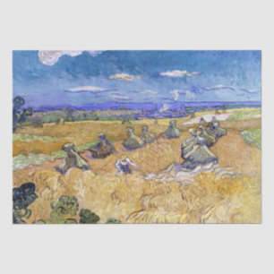 Vincent van Gogh - Wheat Stacks with Reapers Tissu Tissue Paper