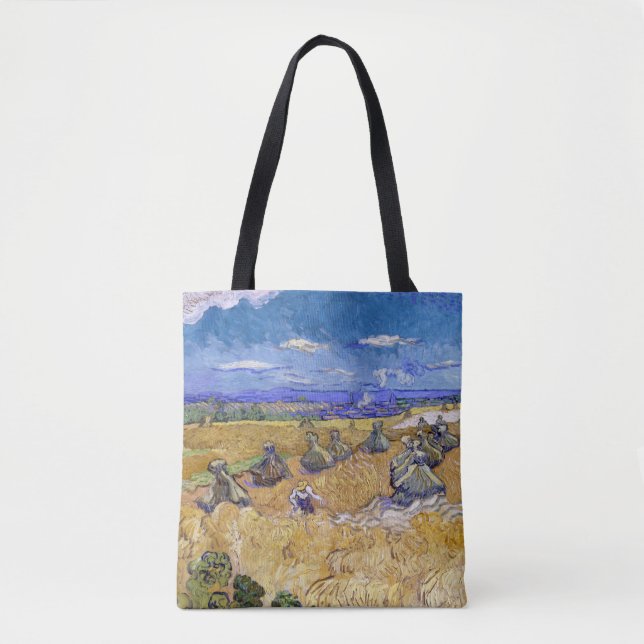 Vincent van Gogh - Wheat Stacks with Reapers Tote Bag (Front)