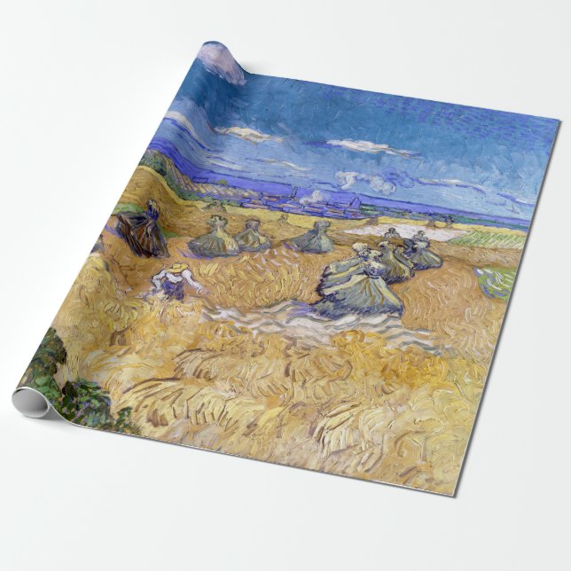 Vincent van Gogh - Wheat Stacks with Reapers Wrapping Paper (Unrolled)