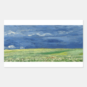 Vincent van Gogh - Wheatfield under Thunderclouds Rectangular Sticker