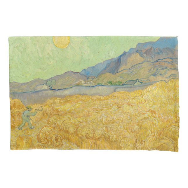Vincent van Gogh - Wheatfield with a Reaper Pillowcase (Front)