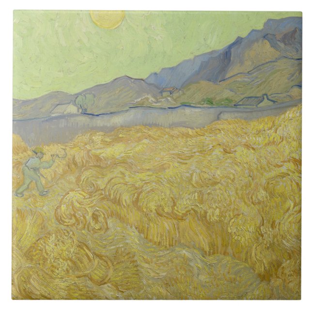 Vincent van Gogh - Wheatfield with a Reaper Tile (Front)