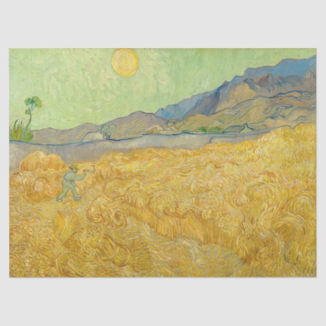 Vincent van Gogh - Wheatfield with a Reaper Tissue Paper (Front)