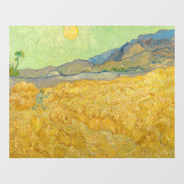 Vincent van Gogh - Wheatfield with a Reaper Window Cling (Sheet)