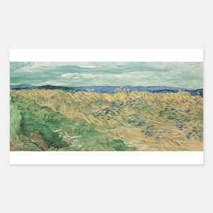 Vincent van Gogh - Wheatfield With Cornflowers Rectangular Sticker