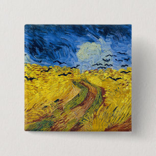 Vincent van Gogh - Wheatfield with Crows 15 Cm Square Badge